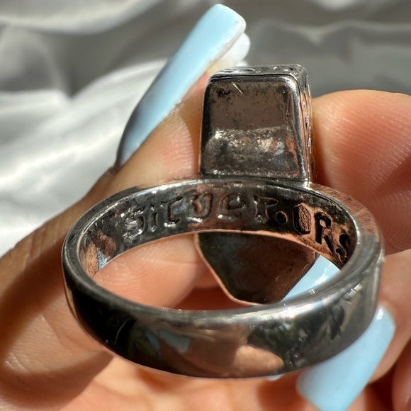 Halloween Vintage Silver Gothic Coffin Ring vampire skull - Picture 11 of 14